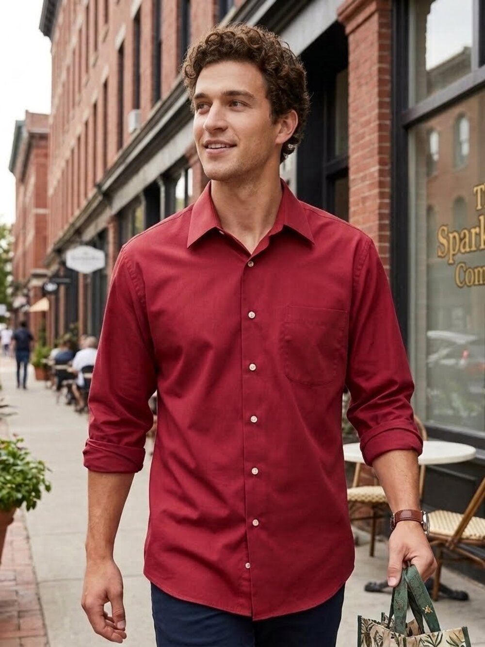 Giorgio Brutini Men's Red Shirt Button Up Long Sleeve Size XL
